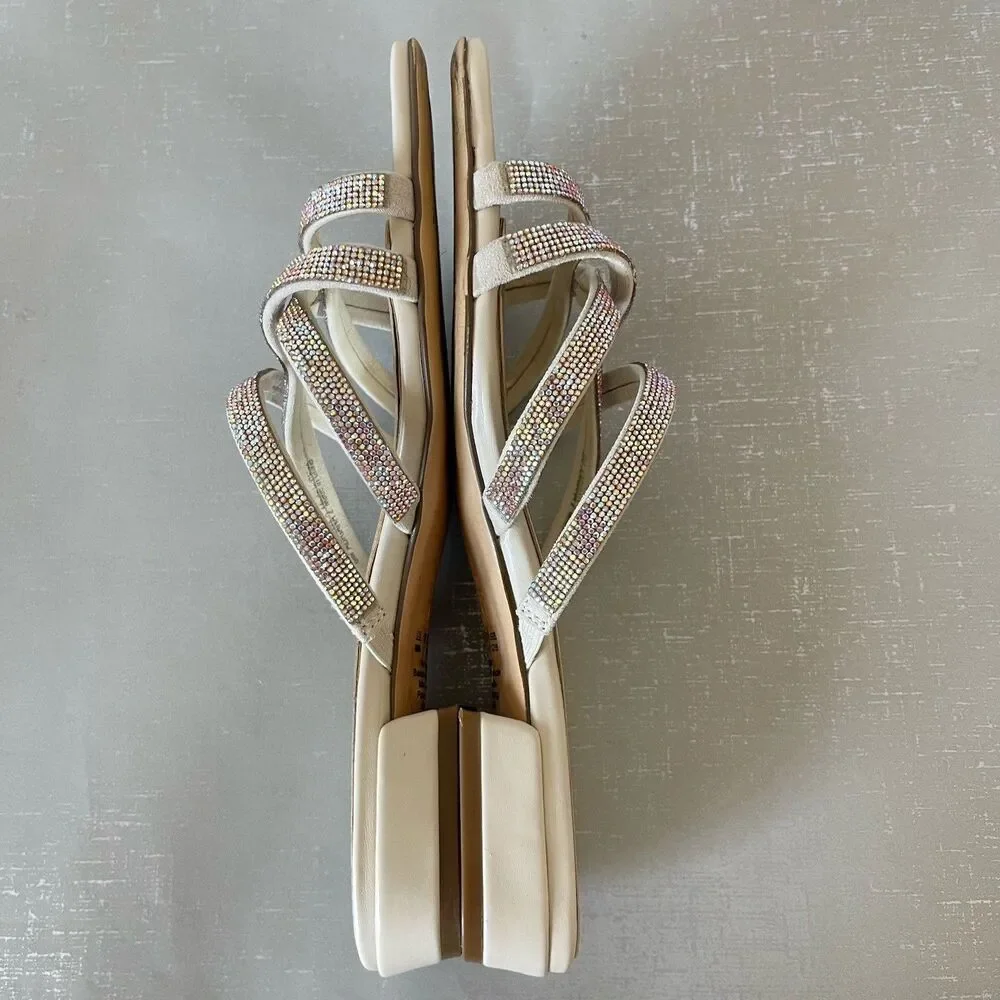 Naturalizer Rhynestones Strappy Sandal 8 M Sparkle‎ Party Cocktail Prom Shoes